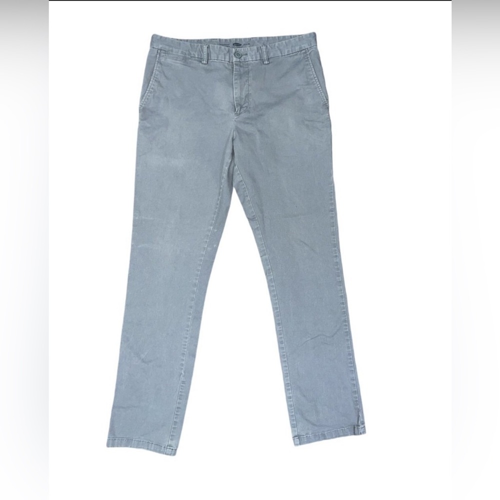 Old Navy Men’s Ultimate Slim Chino Pants Gray 34x34 Flat Front